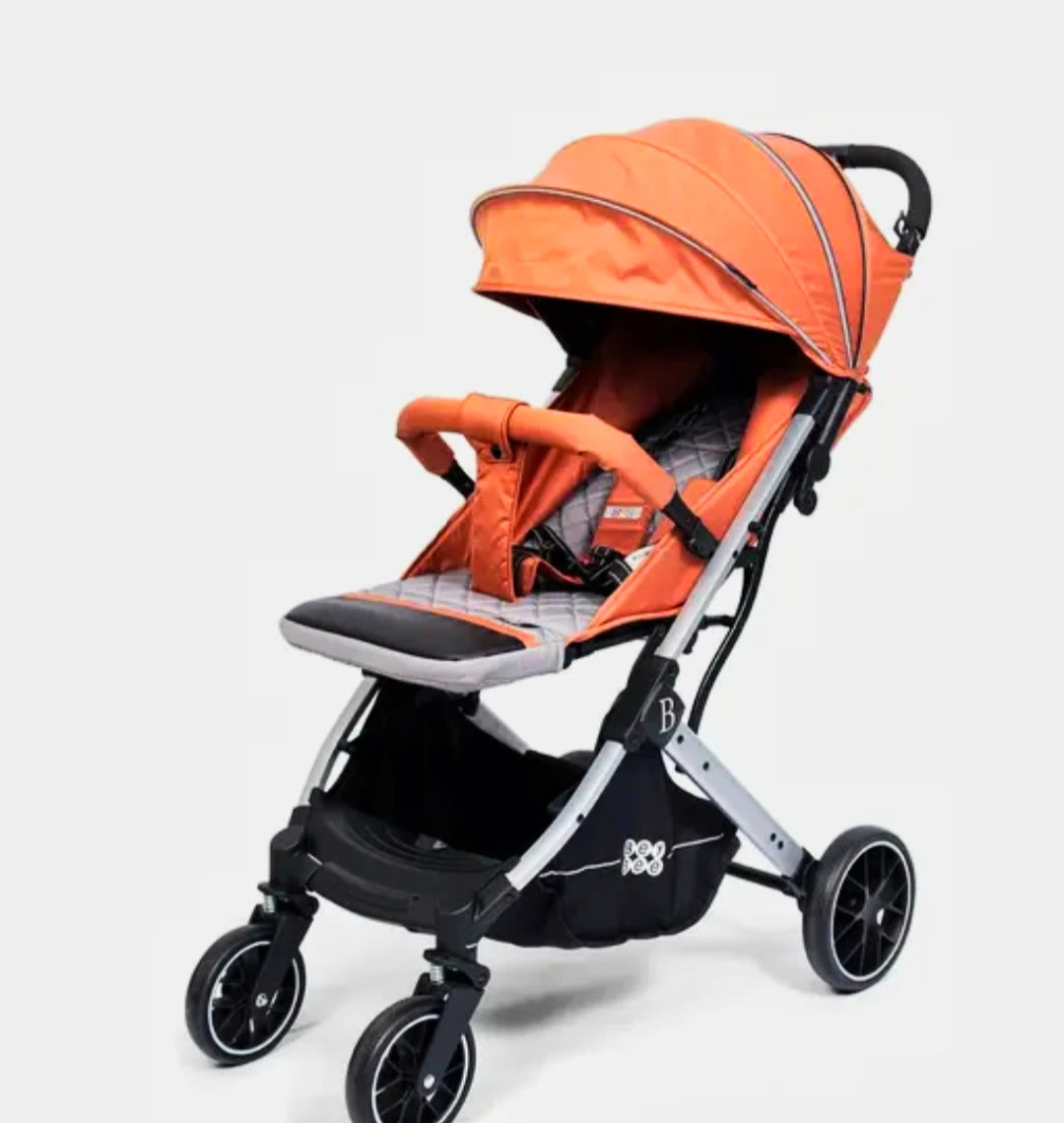 Premium baby stroller, one hand fold, reversible seat.