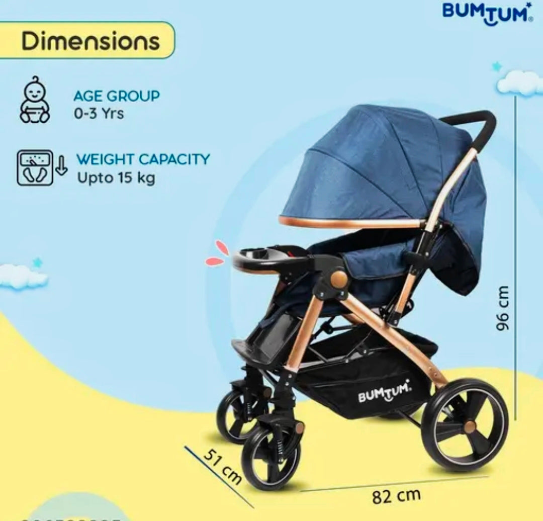 Luxury baby stroller pram for 6 to 36 months